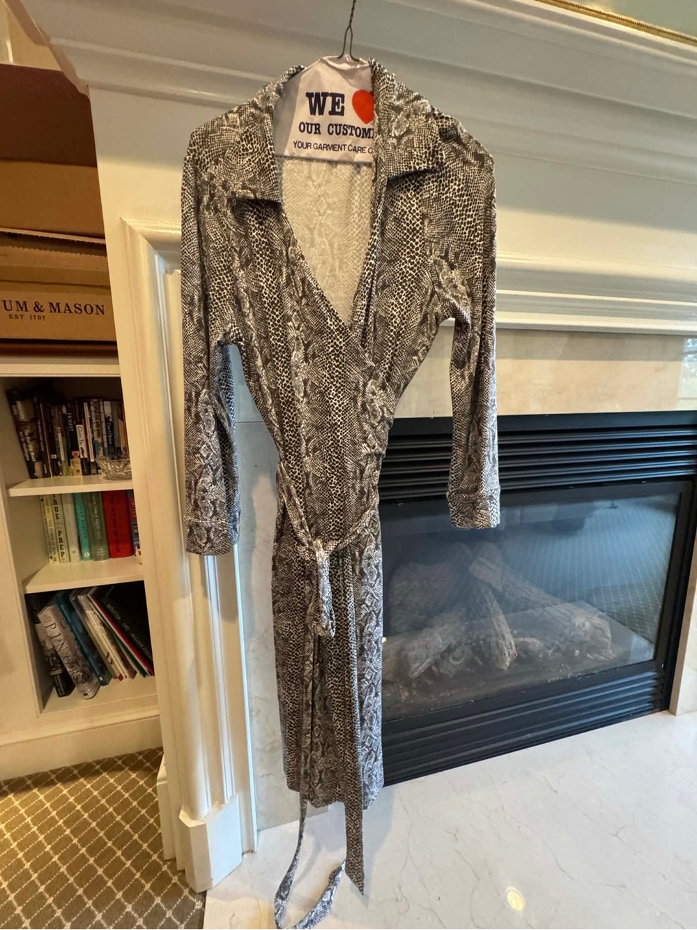 C. Wonder Python print wrap dress
